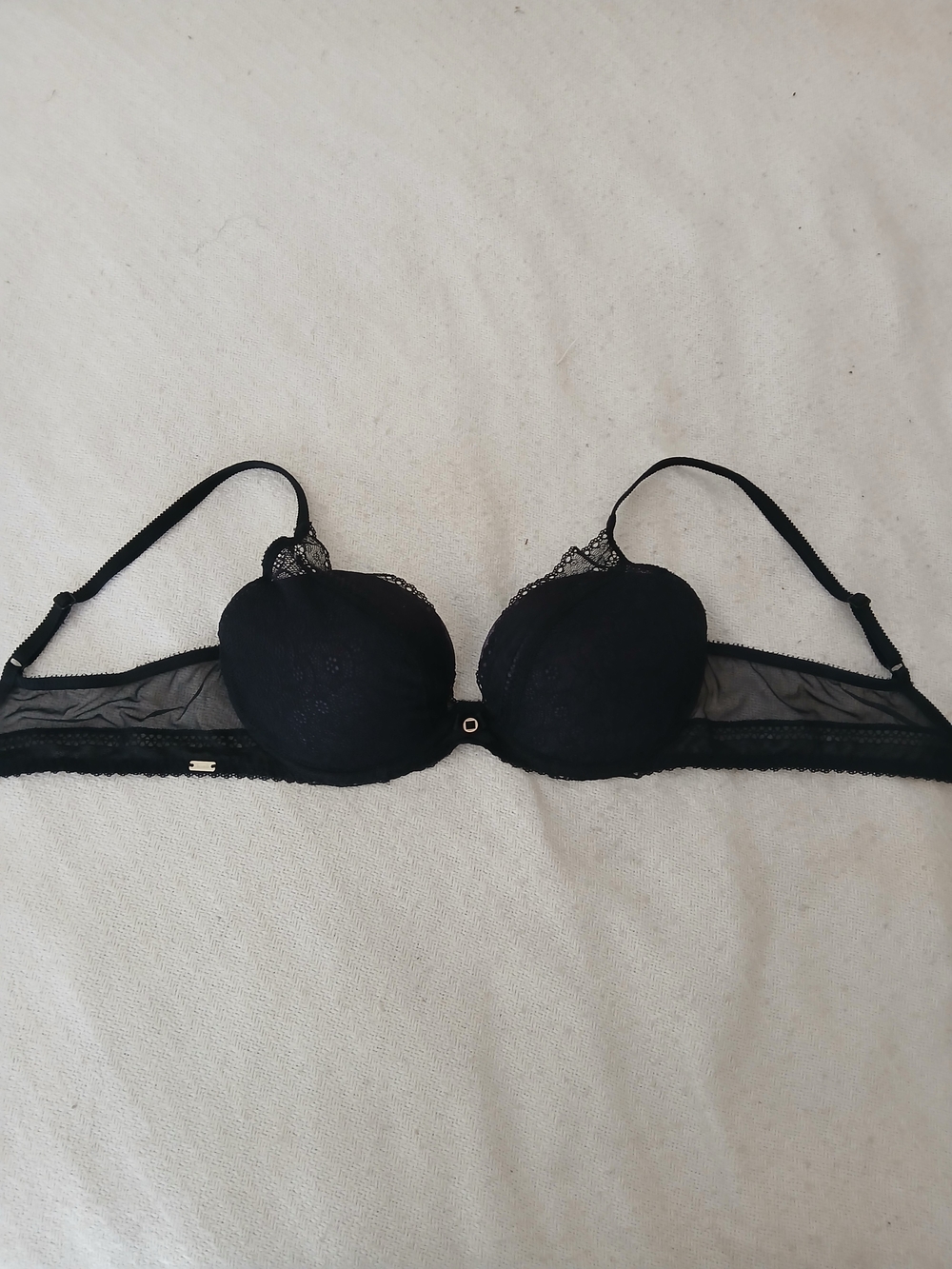 Chantelle Black Lace  Bra with Sheer Sides